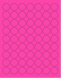 NextDayLabels - Pack of 25 Sheets, 8-1/2 x 11 Fluorescent Labels for Laser & Inkjet Printer (Pink Fluorescent, 1" Round - 63 per Page, 1575 Labels)