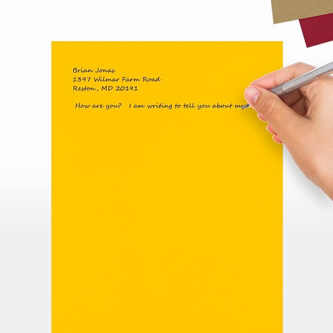 LUXPaper 8.5" x 11" Paper | Letter Size | Sunflower Yellow | 80lb. Text | 500 Qty