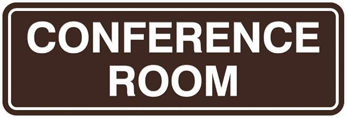 Standard Conference Room Sign - Dark Brown - Large 2 Pack