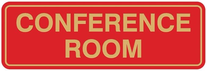 Standard Conference Room Sign - Red/Gold - Small 1 Pack