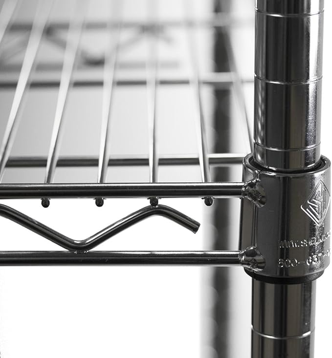 Shelving Inc. 8" d x 24" w Chrome Wire Shelving with 3 Tier Shelves, Weight Capacity 800lbs Per Shelf