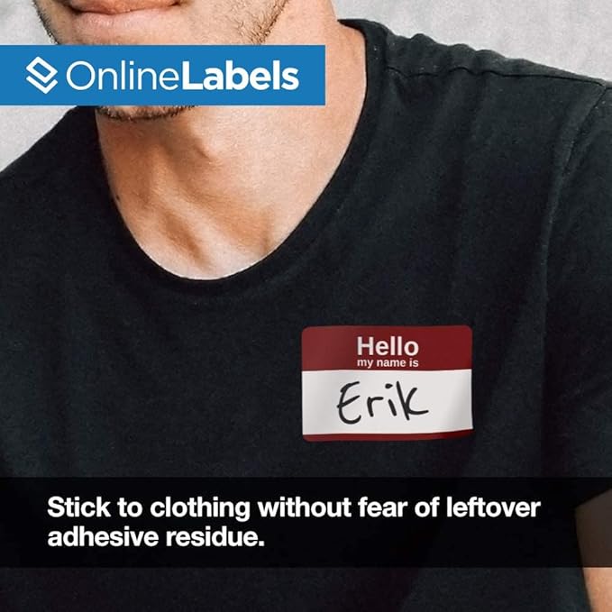 Printable Name Tags - 2-1/3 x 3-3/8 - Pack of 80, 10 Sheets - Inkjet or Laser Printer - Online Labels