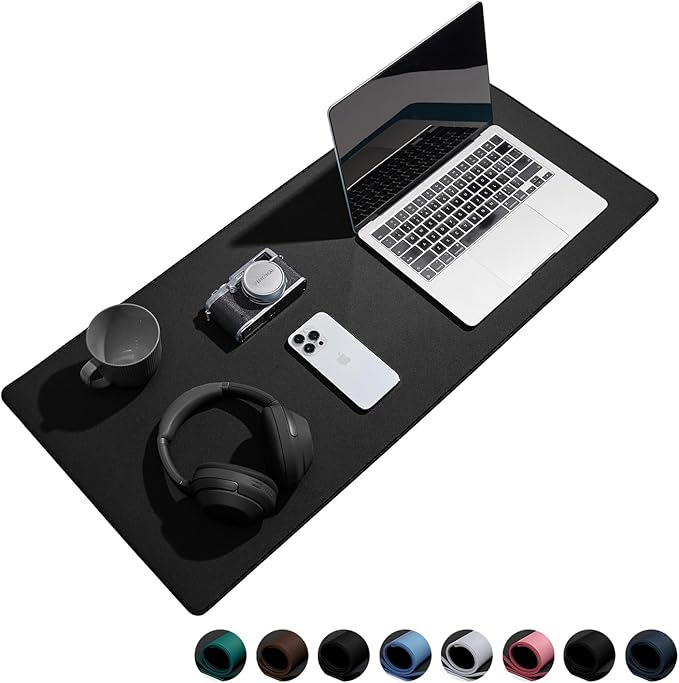 Reniteco Waterproof Large Gaming Mouse Pad with Durable Stitched Edges, Non-Slip Rubber Base, Grainy Jacquard Mouse Mat Desk Pad for Home Office Gaming, 31.5''x11.8''x0.12'', Matte Black