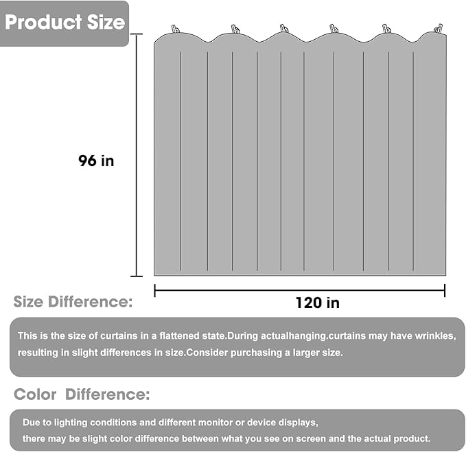 Cbsroro Room Divider Blackout Curtain Track Curtains Wall Dividers Panels Screen for Living Rooms Bedroom Office Privacy Partition Separation, W120 × L96 Inch,1 Panel, Grey