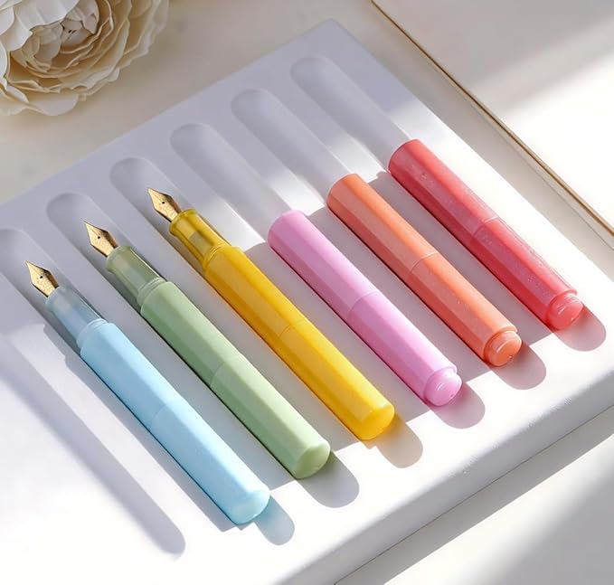 czxwyst Majohn Wancai 2.0 Mini Pocket-Size Eyedropper Fountain Pen (F Nib 0.5mm, Apple Green)
