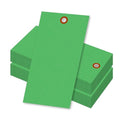 SmartSign (Pack of 100) 6.25 x 3.125 inch “Green” Blank Tyvek Shipping Tags with Metal Eyelets, Size #8, 8 mil Thick Tyvek, Made in USA