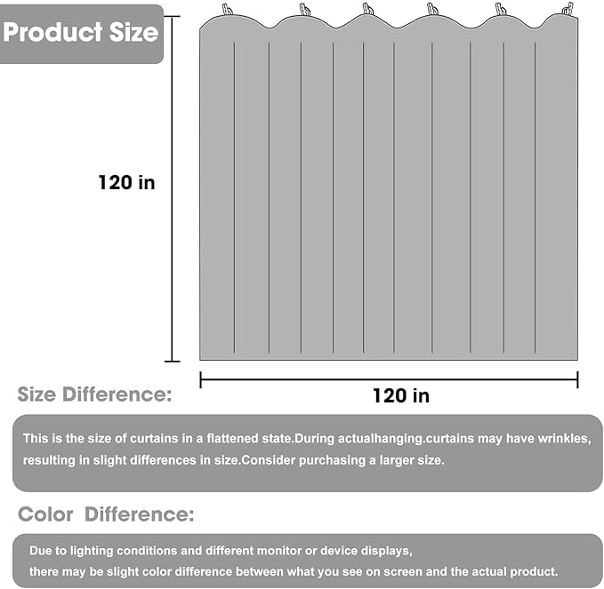 Cbsroro Room Divider Blackout Curtain Track Curtains Wall Dividers Panels Screen for Living Rooms Bedroom Office Privacy Partition Separation, W120 × L120 Inch,1 Panel, Light Grey
