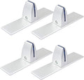 4 Pack T Shaped Office Desk Partition Clamp, Aluminum Sneeze Guard Bracket Support, Silver