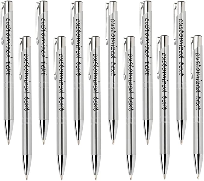 Yucold Customized ballpoint pens in bulk, personalized ballpoint pens with free engraving, for use in companies, enterprises, graduation anniversaries (Silver,260)
