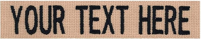 Custom Uniform Name Tapes Solid Colors. Coyote Tan Webbing, 4 Inch Hook Fastener (Uniform Ready Fastener)