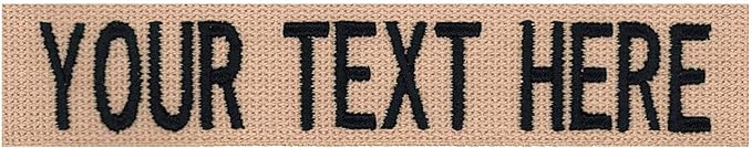 Northern Safari Custom Uniform Name Tapes Solid Colors. Coyote Tan Webbing, 5 Inch Sew on