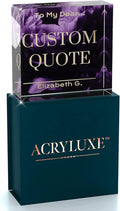Custom Acrylic Sign Personalized, Custom Desk Name Plate, 18 Styles, (4"x4"), With Gift Box, USA Made by Acryluxe. (Blossom)