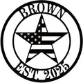 Personalized Texas Star Family Name Sign,Metal Star,Texas Home Decor,Custom Metal Sign，Father's Day Gift，Monogram Wall Decor