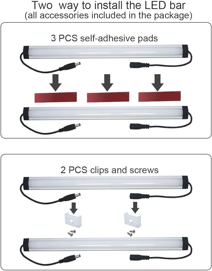 Under Cabinet LED Lighting Kit Plug in or Hardwired, 6 pcs 12 Inches Light Strips, 2000 Lumen, Super Bright, for Kitchen Counter, Closet, Shelf Lights, 31W, Warm White (6 Bars)