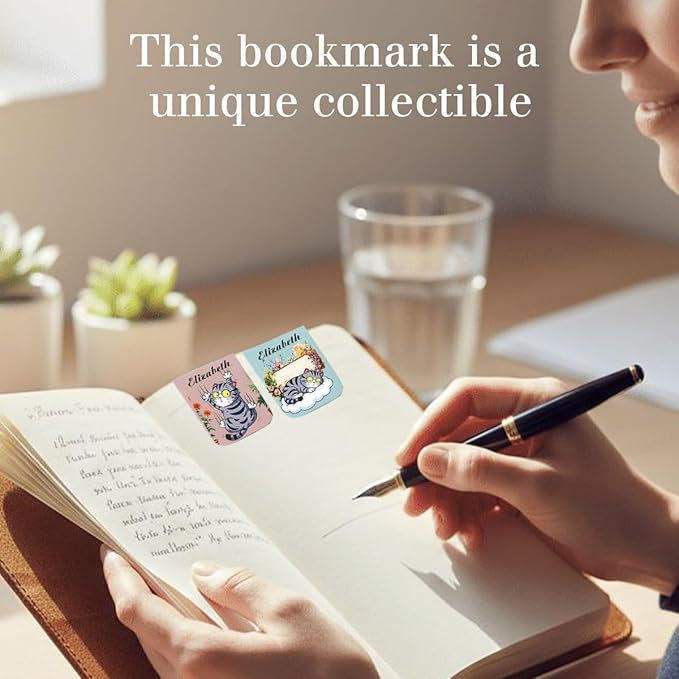 Magnetic Bookmark Clip Personalized for Readers, Custom Leather Bookmark Birth Flower with Name,Gifts for Book Lover, Teachers, Student, Women and Firends