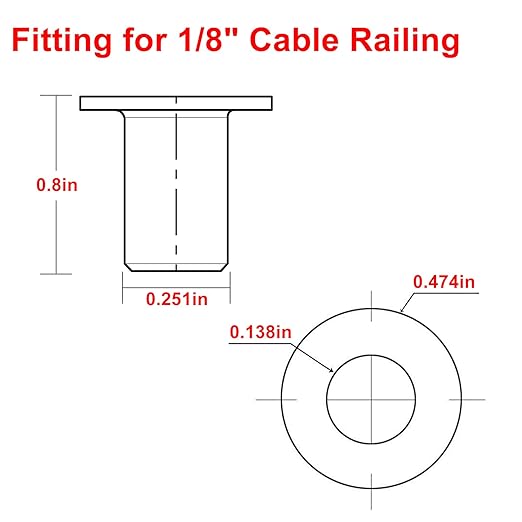 BLIKA 150 Pack Black Stainless Steel Protector Sleeves for 1/8" Deck Cable Railing, for Wood/Composite Posts, T316 Marine Grade, Black Cable Railing Protector Sleeves