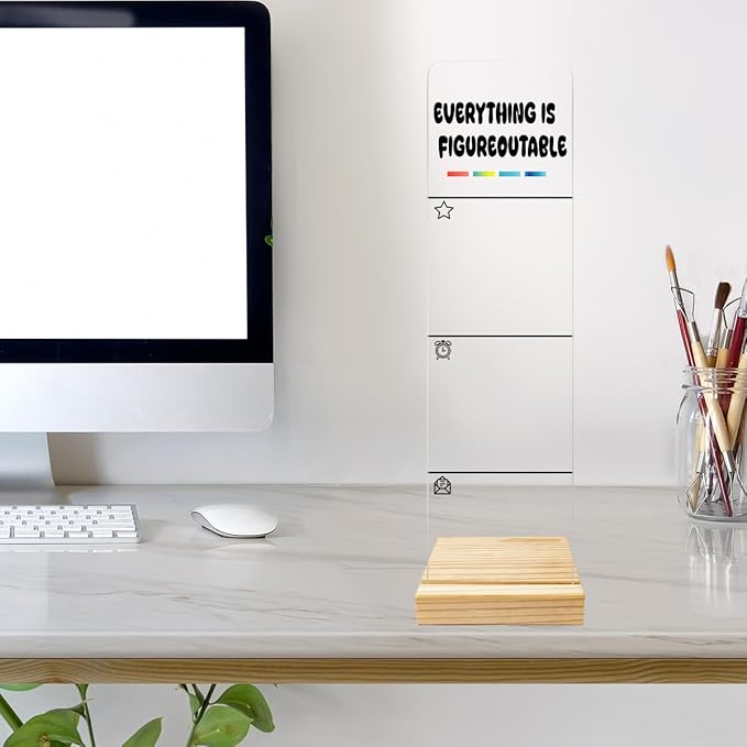 Monitor Memo Board Computer Monitor Memo Board Everything Is Figureoutable Sign Acrylic for Computer Monitors No Screen Damage With Removable Design 12.6x 3.15 x 0.2 inches