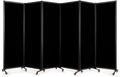 Upgrade Version Room Partition and Divider, Freestanding Rolling Dividers with Wheels,Office Privacy Screen Divider Wall,Classroom Felt Dividers,12'2"L* 6'7"H,6 Panel，Black