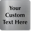 SmartSign Custom Steel Sign - 6" x 6", 40 mil Stainless Steel Metal, Personalized Engraved Sign for Business, Office, Door, Wall, Heavy-Duty Premium Engraved Steel Plaque, Silver and Black