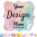 AHEADGOODS Custom Stickers - Personalized Labels with Fancy Frame, 4.5"x4.5", 100 Labels (Vinyl, Waterproof, Custom Style, Die-cut, Outdoor Use, Stickers)