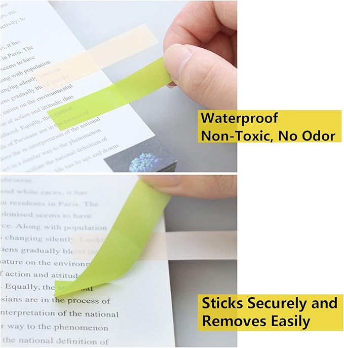 ELII 3200pcs Books Tabs for Annotating,Sticky Tabs Clear Sticky Notes, Morandi Page Markers for Notebooks, Multi-Colored Writable and Repositionable Book Flags Strip (3200pcs)