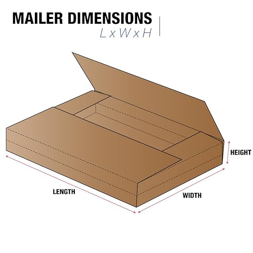 Tape Logic TLM1181K Easy-Fold Mailers, 11 1/8" x 8 5/8" x 1", Kraft (Pack of 50)