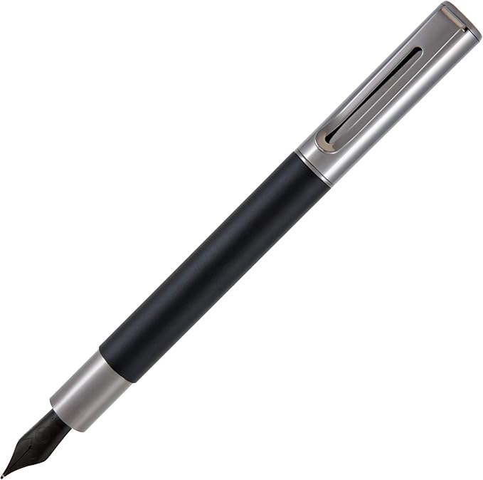 Monteverde USA Ritma Fountain Pen in Black – Extra Fine Nib Precision JoWo Stainless Steel Refillable Ink Cartridge/Converter – Ideal for Professionals & Artists