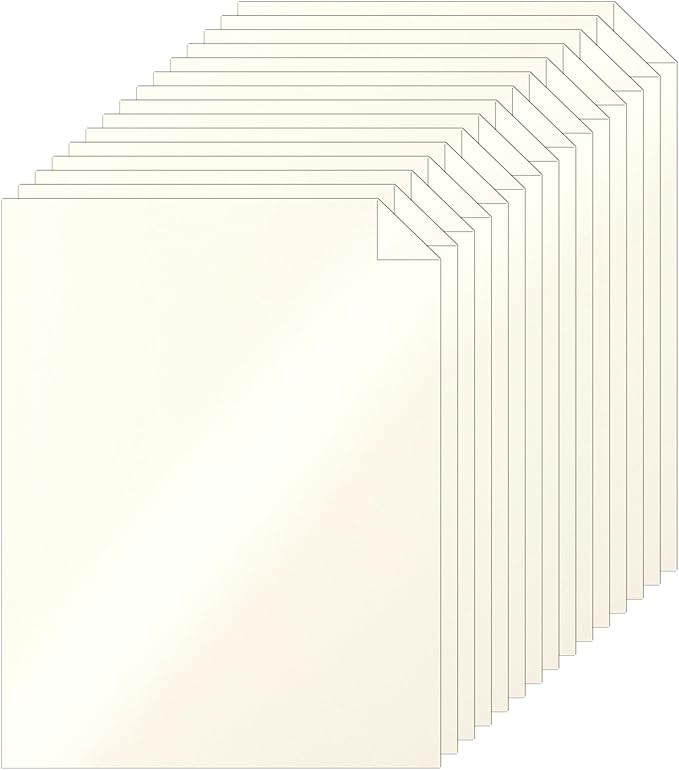 Silunkia 40 Sheets Cream Shimmer Cardstock 8.5 x 11 Ivory Paper, 75lb Off White Paper Card Stock for School Crafting, Cards Making, Business Cards, Wedding Invitations, Menus