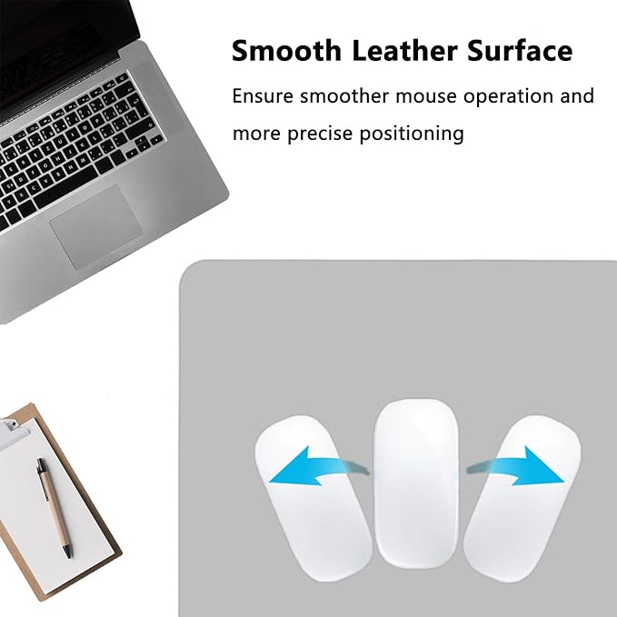 PU Leather Desk Pad Protector Gaming Mouse Pad Non Slip Desk Mat for Keyboard and Mouse Waterproof Desk Writing Pad for Office and Home Desk Accessories(Gray, 35.4 * 17.7)