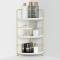 JANUS LiANG 3-Tier Bathroom Organizer Countertop, Corner Bathroom Counter Organizer, Makeup for Vanity Skincare Organizers and Storage, Kitchen Counter Organizer Perfume Organizer (Gold)