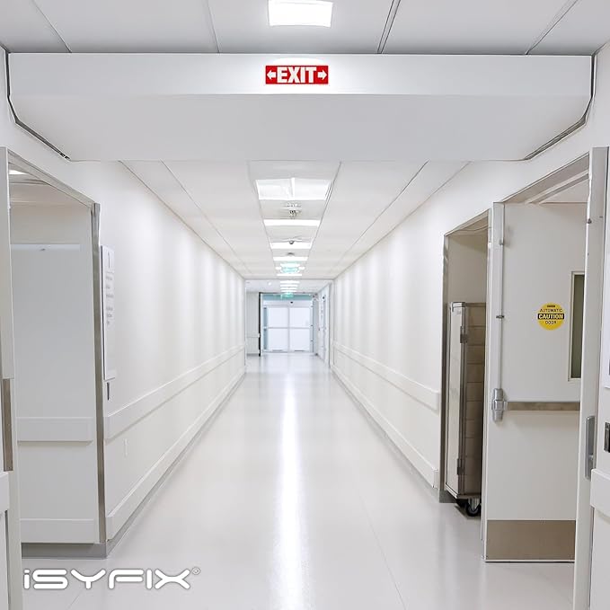 iSYFIX Exit Signs Stickers 6 Pack 12x4 Inch - Laminated Premium Vinyl Directional Right & Left Arrow Signs for Buildings, Office, Workplace, Stores, Schools, Theaters, Parking, Restaurants, Factories
