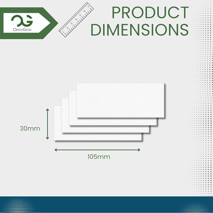 OfficeGear Shelf Edge Barcode Price Ticket Labels 18-up [25 Sheets - 450 Pack] 30x105mm Custom Printable A4 Card Micro Perforated Non-Adhesive Merchandise Tag with Free Downloadable Design Template