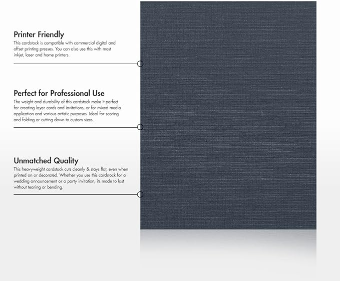 LUXPaper 8.5" x 11" Cardstock | Letter Size | Nautical Blue Linen | 100lb. Cover | 1,000 Qty