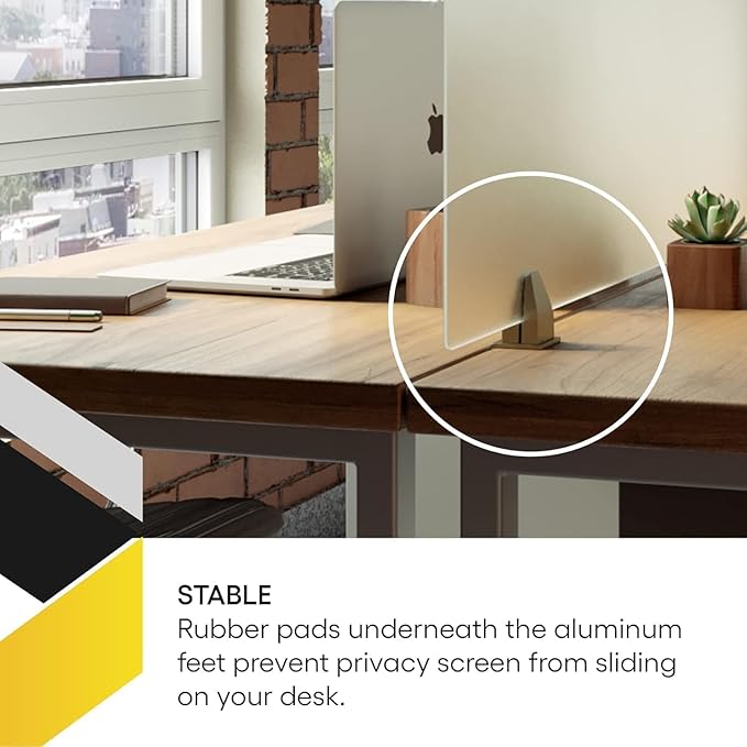 OBEX Acrylic Free Standing Screen, Divider for Desk Privacy Home & Office Partitions for Table Top Workstation, Portable Cubicle Panel for Work, 24" x 24", Clear