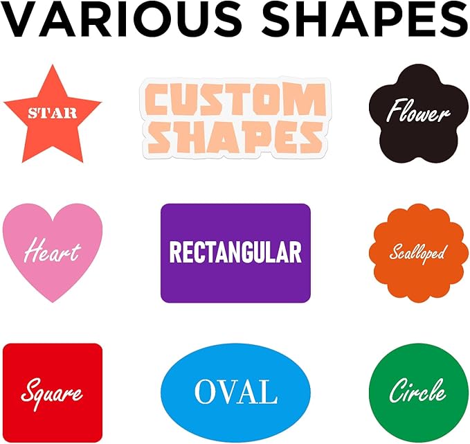 Custom Stickers Personalized Labels - Customized Stickers with Any Design Image Logo Text,Custom Stickers for Business Logo,Custom Thank You Label Stickers,100 Labels (Scalloped,2.5"x2.5")