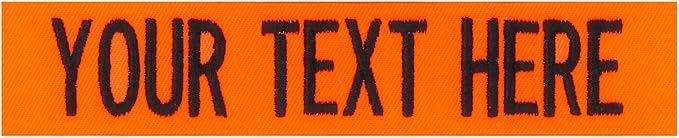 Custom Uniform Name Tapes Solid Colors. Neon Orange Fabric, 4 Inch Sew on