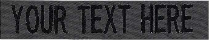 Custom Uniform Name Tapes Solid Colors. Made in The U.S.A. Ships Under 24 Hours. Charcoal Gray Fabric, 5 Inch Sew on