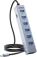 USB C HUB,7 Port USB C to USB Hub,Aluminum Alloy USB 3.0 Data Port, 5Gbps USB Splitter Compatible for Laptop, MacBook, iPad, Surface Pro, XPS