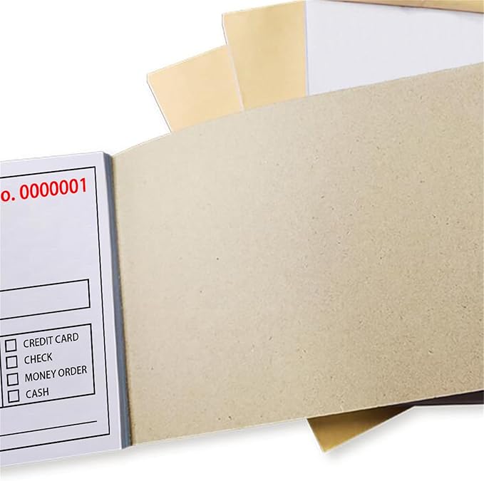 Custom Invoice Book in 3-Part /2-Part Receipt Book with Carbon Copies Personalized Carbonless Service Invoice Form Books Sales Order Book with Company Name Logo Address,H1-Receipt Book