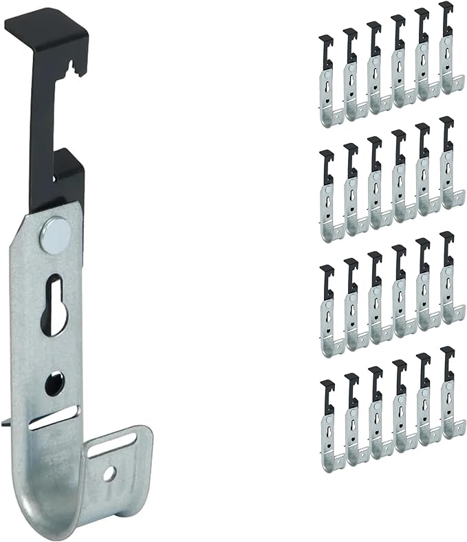 ICC Batwing J Hook 3/4” Without Retainer Clip - Galvanized Steel Cable Management Hooks for Hanging Cable to Hanger Wire and Threaded Rod - Rust-Resistant, EIA and TIA Compliant - 3/4 Inch 25 Pack