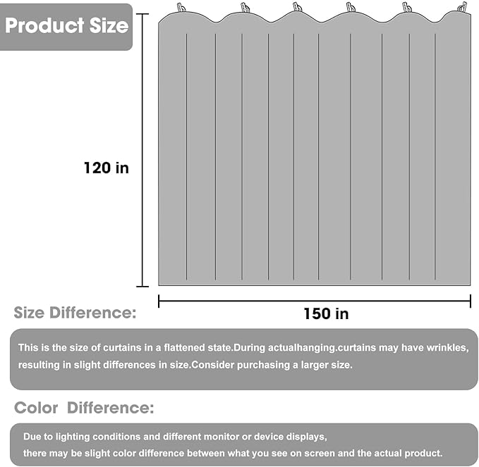 Cbsroro Room Divider Blackout Curtain Track Curtains Wall Dividers Panels Screen for Living Rooms Bedroom Office Privacy Partition Separation, W150 × L120 Inch,1 Panel, Grey