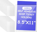 Outus Self Adhesive Shop Ticket Holders Clear Plastic Sleeves Adhesive Pockets Work Order Job Ticket Holders for Home Office Posting Signs(9 x 12 Inch,120 Pcs)