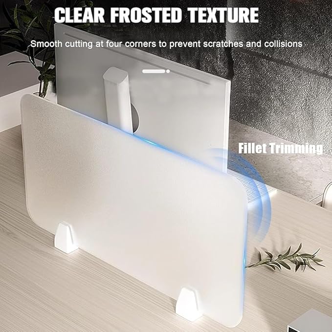RCJCQSR Acrylic Frosted Privacy Free Standing Screen, Visual Distractions Privacy Panel Portable Desk Divider Guard for Table Top Workstation for Home Office(Size:60x30cm(23.6x11.8))
