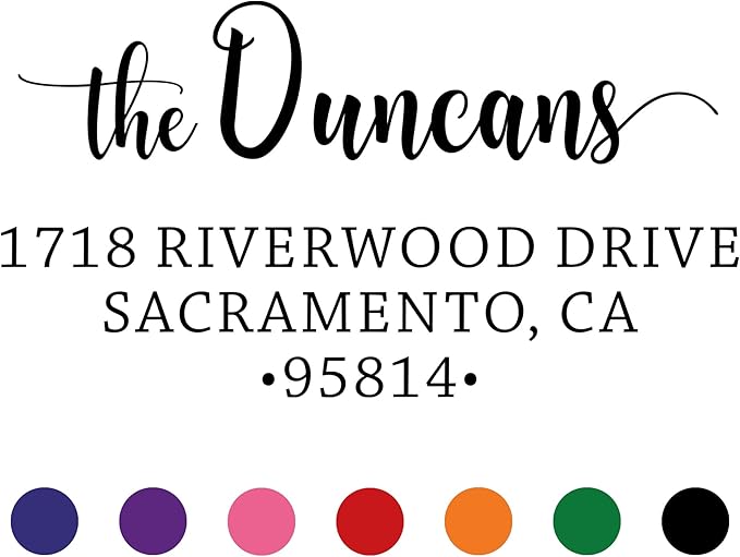 The Duncans Personalized Self-Inking Address Stamp | Envelope Return Address Stamp for Couples and Families | Custom Rubber Address Stamp (1, Xtra Large)