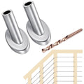 [Patent Design] CKE 40 Pack 45 Degree T316 Marine Grade Stainless Steel Angle Beveled Protector Sleeves Wood Post Protector for 1/8" Wire Rope Cable Railing, Come with a Free Drill Bit