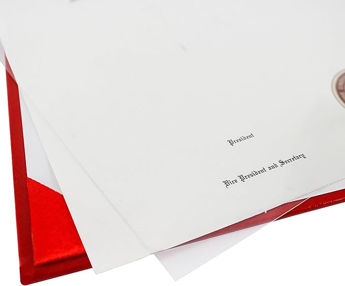 GraduationMall 8.5"x11" Smooth Padded Diploma Cover Certificate Holder Red,6-Packs