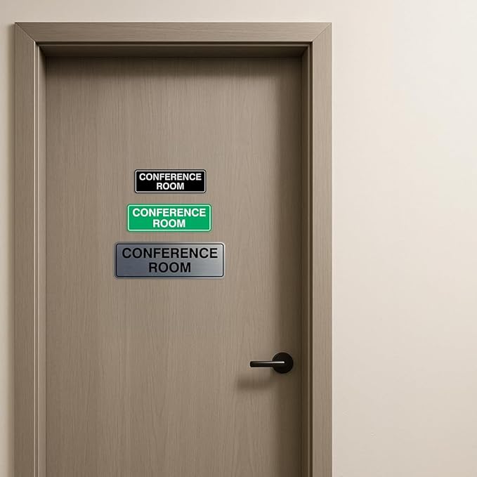 Standard Conference Room Sign - White/Red - Small 2 Pack