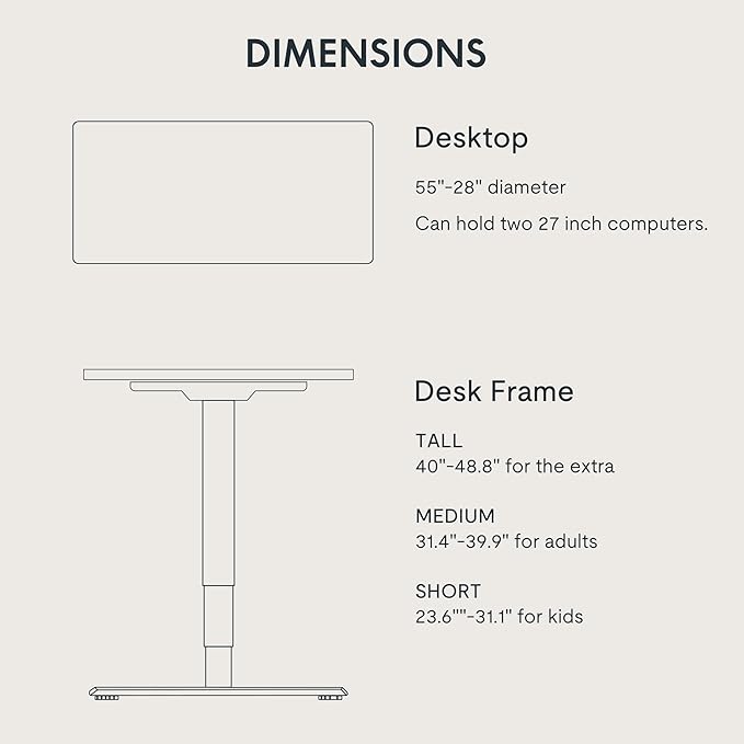 FLEXISPOT E6 3-Stage Dual Motor Electric Standing Desk 55 x 28 Sit Stand Up Desk, Holds 220 lbs, Adjustable Height w/Memory Presets, One-Piece White Desktop & White Frame, Ships in 2 Boxes