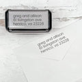 Self Inking Modern Address Stamps | Custom Return Address Stamper (Minimalist Left, Medium)