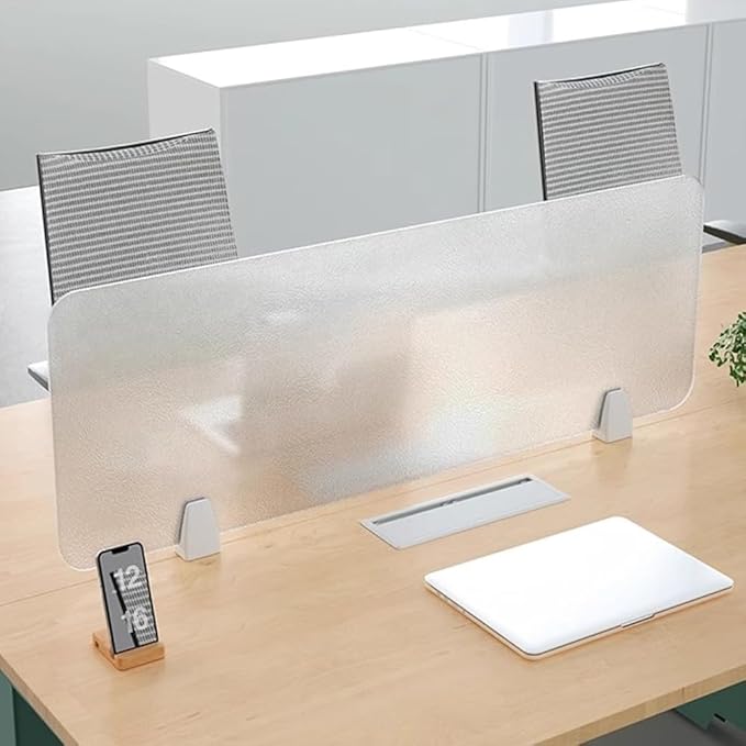 RCJCQSR Acrylic Frosted Privacy Free Standing Screen, Visual Distractions Privacy Panel Portable Desk Divider Guard for Table Top Workstation for Home Office(Size:120x30cm(47.2x11.8))